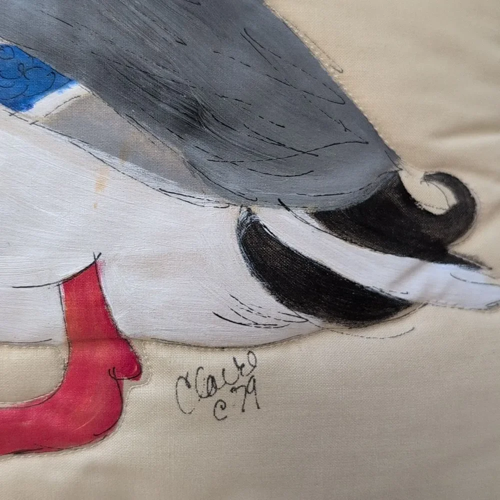 Vintage Hand Painted Mallard Duck Throw Pillow by Feather Your Nest